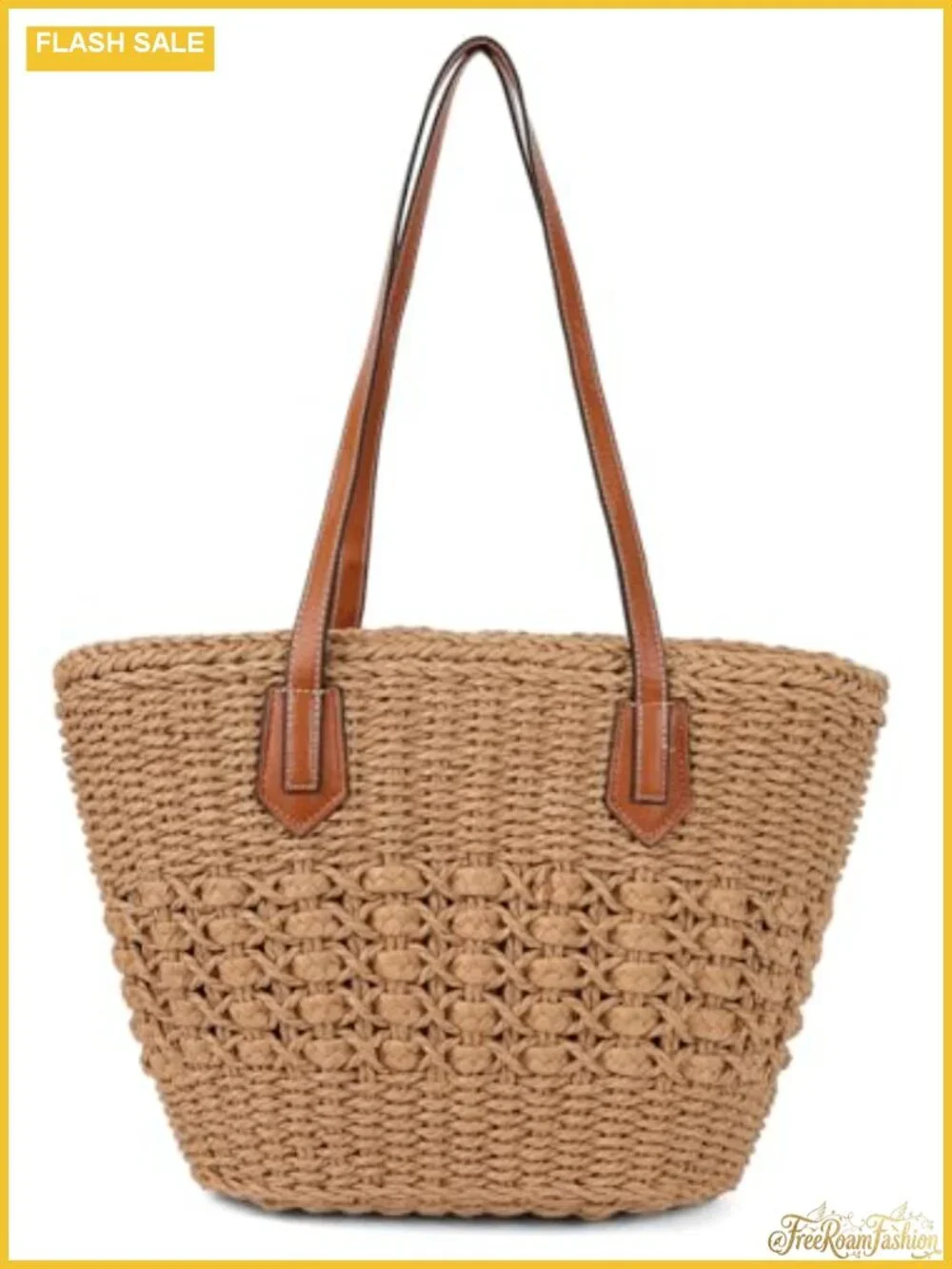 Straw Shoulder Bag Large Rattan Woven Totes Summer Travel Beach Handbag